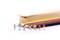 Miniature people : children and student with stationary,educati Royalty Free Stock Photo