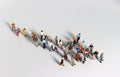 Miniature people and with the of concept Leaders and those who follow them. Royalty Free Stock Photo