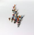 Miniature people and with the of concept Leaders and those who follow them. Royalty Free Stock Photo