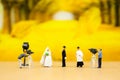 Miniature people : Couple of love just marry in front of the cam