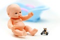 Miniature people : couple in love wait for child want to become parents soon. Maternity, fatherhood and pregnancy concept