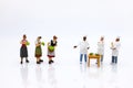 Miniature people: Direct Channel for sell product to consumer. Image use for business market concept
