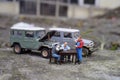 Miniature people of drinking tea on break time. Taking time for conversation and with hot beverage Royalty Free Stock Photo