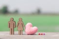 Miniature People Family and pink heart Royalty Free Stock Photo