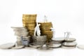 Miniature people: Financial auditors are investigating the source of revenue. Image use for financial, business concept