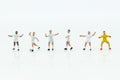Miniature people : Football team image use for football of the year, world cup , sport concept
