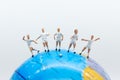 Miniature people : Football team image use for football of the year, world cup , sport concept