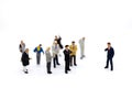 Miniature people: Group of businessmen work with team. Image use for background choice of the best suited employee, HR,job