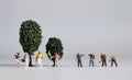 Miniature people and miniature trees. A concept of inequality.