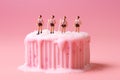 Miniature People on Pastel Popsicle, Creative Summer Concept