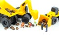 Miniature people : professional construction engineer with businessmans,industrial engineering business concept Royalty Free Stock Photo