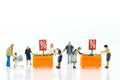 Miniature people : Shoppers with discount for shopping items using as shopping business concept