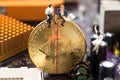 Miniature people sitting on bitcoin , halving concept Royalty Free Stock Photo