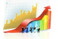 Miniature people : Successful businessman with Paper graph chart ,Business Growth concept