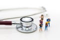 Miniature people: Travelers with pre-departure health check-ups. Image use for healthy , travel concept.