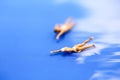 Miniature people: Vacationers are enjoy to swimming.