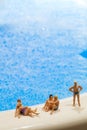 Miniature people: Vacationers are enjoying the beach