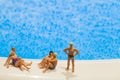 Miniature people: Vacationers are enjoying the beach