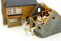 Miniature people : worker team for building home ,Image use for