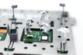 Miniature people: Workers repairing circuit board ,electronics repair. Use image for support and maintenance business