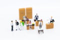 Miniature people : Working in the office, salary man, talent development work. Image use for keeping money for future