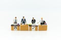 Miniature people : Working in the office, salary man, talent development work. Image use for teamwork ,business concept