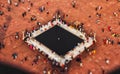 Miniature Photograph of Jama Masjid complex water tank New Delhi.