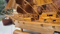 miniature pinishi boat made of bamboo wood Royalty Free Stock Photo