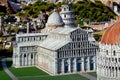 The miniature of Pisa city cahedral in Park of miniatures in Rimini, Italy