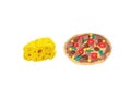 Miniature pizza model from japanese clay Royalty Free Stock Photo