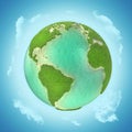 Miniature planet earth 3d illustration