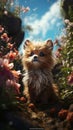 Miniature puppy adventure! a magical journey beyond size. Created with Generative AI