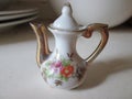 Miniature Porcelain Tea Pot. Royalty Free Stock Photo