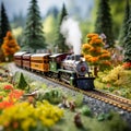 Miniature railway with intricate details and vibrant colors