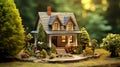 Miniature real estate house for sale