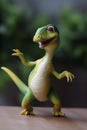 Miniature Realistic Dancing Dinosaur. AI Generated