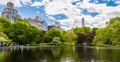 Models of sailboats in Conservatory Water pond in the Central Park, New York Royalty Free Stock Photo