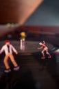 Miniature Roller Skaters Record Royalty Free Stock Photo