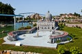 The miniature of Saint Peter`s Square in Vatican in Park of miniatures in Rimini, Italy