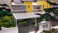 Miniature scale model of double story terrace house complete with interior furniture.