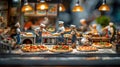 Miniature Pizza Makers in a Cozy Kitchen Setting Royalty Free Stock Photo