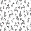 Miniature schnauzer,seamless pattern