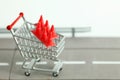 Shopping cart model scene. Royalty Free Stock Photo