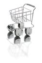 Miniature Shopping Trolley Royalty Free Stock Photo