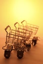 Miniature Shopping Trolleys Royalty Free Stock Photo