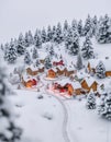A miniature snow covered village during winter Royalty Free Stock Photo