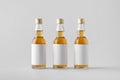 Miniature Spirits / Liquor Bottle Mock-Up - Three Bottles. Blank Label Royalty Free Stock Photo