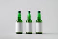 Miniature Spirits / Liquor Bottle Mock-Up - Three Bottles. Blank Label Royalty Free Stock Photo