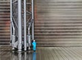 Miniature standing inside a LNG membrane tank.