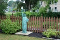 Miniature Statue of Liberty in corner of War of 1812 Peace Garden, Batavia, New York, Summer, 2022